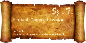 Szekrényes Tivadar névjegykártya